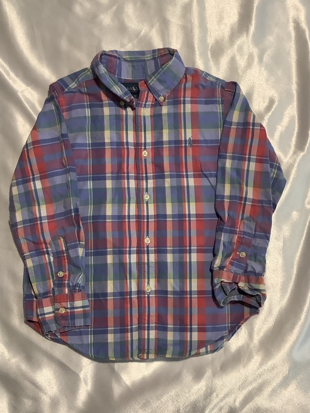 Ralph Lauren Red and Blue Plaid Button-Down Shirt